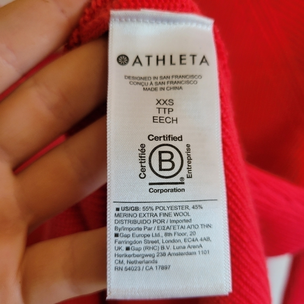 Athleta Wool Blend Sweater Knit Pink V Neck XXS Extra Small - Picture 8 of 8
